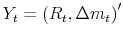  Y_{t}=\left( R_{t},\Delta m_{t}\right) ^{\prime }