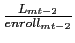  \frac{L_{mt-2}}{enroll_{mt-2}}