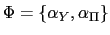  \Phi=\left\{ \alpha_{Y},\alpha_{\Pi}\right\} 