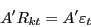 \begin{displaymath} {A}'R_{kt} ={A}'\varepsilon _t \end{displaymath}