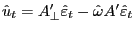 \hat {u}_t ={A}'_\bot \hat {\varepsilon }_t -\hat {\omega }{A}'\hat {\varepsilon }_t 