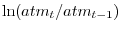\ln (atm_t /atm_{t-1} )