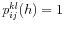  p_{ij}^{kl}(h)=1