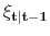  {{\mathbf{\xi_{t\vert t-1}}}}