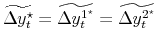  \widetilde{\Delta y_{t}^{\star}}=\widetilde{\Delta y_{t}^{1^{\star}}% }=\widetilde{\Delta y_{t}^{2^{\star}}}
