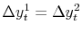  \Delta y_{t}^{1} = \Delta y_{t}^{2}