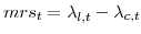  mrs_{t}=\lambda_{l,t}-\lambda_{c,t}