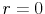  % r=0
