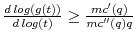 $ \frac{d\:log(g(t))}{d\:log(t)} \geq \frac{mc'(q)}{mc(q)q}$