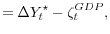 \displaystyle = \Delta Y_t^\star - \zeta_t^{GDP},