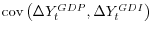  \mathop{\mathrm{cov}}\left(\Delta Y_t^{GDP},\Delta Y_t^{GDI}\right)