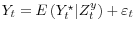  Y_t = E\left(Y_t^\star \vert Z_t^y \right) + \varepsilon_t