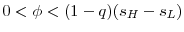 0< \phi <(1-q)(s_H-s_L)