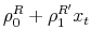 \displaystyle \rho^R_0 + \rho_1^{R'} x_t