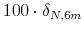  100\cdot\delta_{N,6m}