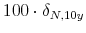 100\cdot\delta_{N,10y}
