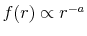  f(r)\propto r^{-a}