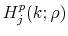 \displaystyle H^p_j(k;\rho)