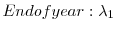  End of year: \lambda_{1}