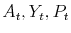  A_{t},Y_{t},P_{t}