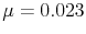  \mu =0.023