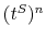  (t^{S})^{n}
