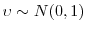  \upsilon\sim N(0,1)