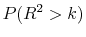  P(R^2 > k)