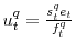  u_{t}^{q}=\frac{s_{t}% ^{q}e_{t}}{f_{t}^{q}}