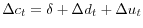  \Delta c_{t}=\delta+\Delta d_{t}+\Delta u_{t}
