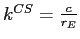  k^{CS}% =\frac{c}{r_{E}}