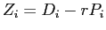  Z_{i} = D_{i} - rP_{i}