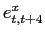 $ e_{t,t+4}^x$