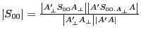 \left\vert {S_{00} } \right\vert=\frac{\left\vert {{A}'_\bot S_{00} A_\bot } \right\vert\left\vert {{A}'S_{00.A_\bot } A} \right\vert}{\left\vert {{A}'_\bot A_\bot } \right\vert\left\vert {{A}'A} \right\vert}