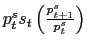 p_t^s s_t \left(\frac{p_{t+1}^s}{p_t^s}\right)