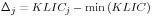 \Delta _j =KLIC_j -\min \left( {KLIC} \right)