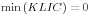 \min \left( {KLIC} \right)=0