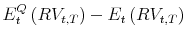  E_t^Q\left(RV_{t,T}\right)-E_t\left(RV_{t,T}\right)
