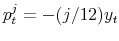  p_{t}^{j}=-(j/12)y_{t}