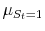  {{\mu_{S_t=1}}}