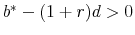 b^* - (1 + r)d > 0