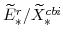  \widetilde{E}^{r}_{\ast}/\widetilde{X}^{cbi}_{\ast}