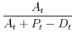 \displaystyle \frac{A_t}{A_t+P_t-D_t}