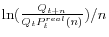 \ln (\frac{Q_{t+n} }{Q_t P_t^{real} (n)})/n