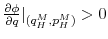  \frac{\partial\phi}{\partial q}\arrowvert_{(q_H^M,p_H^M)}>0