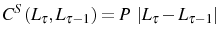 \displaystyle C^{S}\left( L_{\tau},L_{\tau-1}\right) =P~\left\vert L_{\tau}-L_{\tau -1}\right\vert 