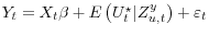  Y_t = X_t\beta + E\left( U_t^\star \vert Z_{u,t}^y \right) + \varepsilon_t