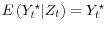  E\left(Y_t^\star \vert Z_t \right) = Y_t^\star