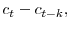  c_{t}-c_{t-k},