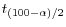 t_{(100-\alpha )/2} 